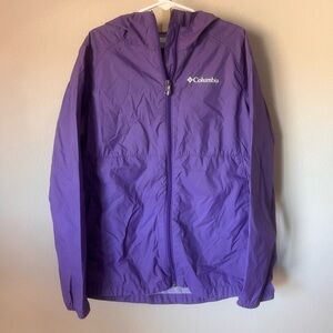 Columbia Hooded Purple Outdoor Rain Jacket